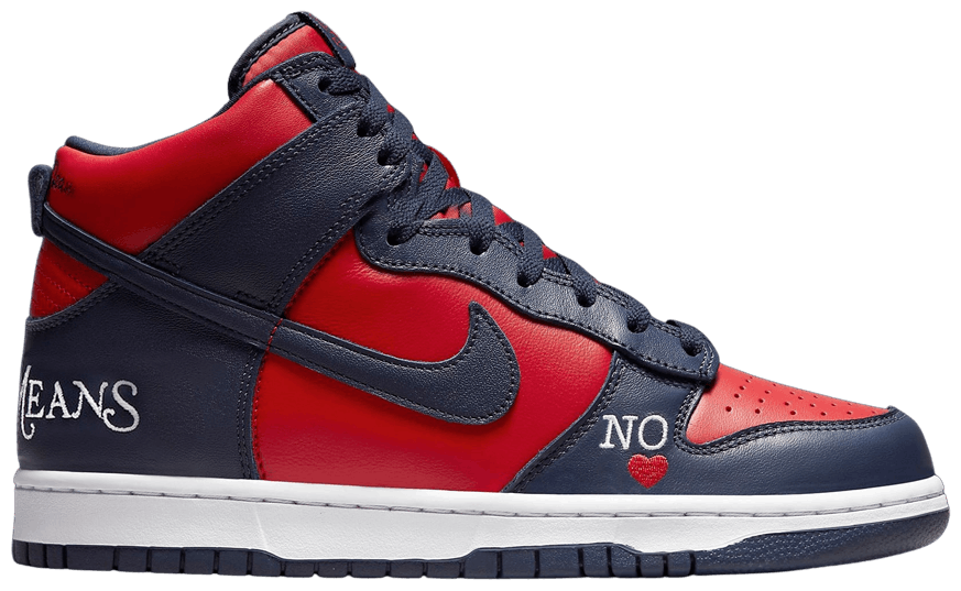 Nike Supreme x Dunk High SB 'By Any Means - Red Navy'