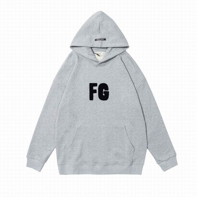 Fear Of God FG Logo Print Hoodie Heather Gray