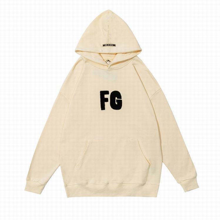 Fear Of God FG Logo Print Hoodie Natural
