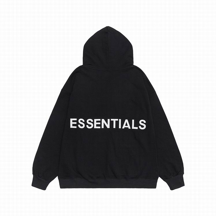 Fear Of God Essentials Back Logo Hoodie Black