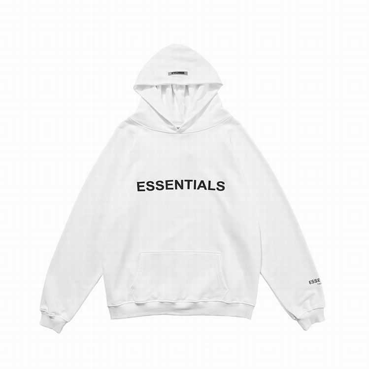 Fear Of God Front Logo Essentıals Hoodie White