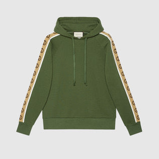 Gucci logo tape hoodie Green