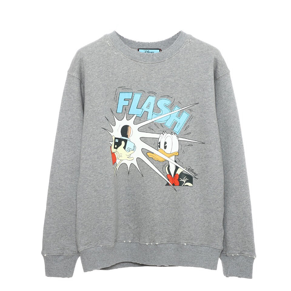 Disney x Gucci Donald Duck cotton sweatshirt Heather Gray 21FW