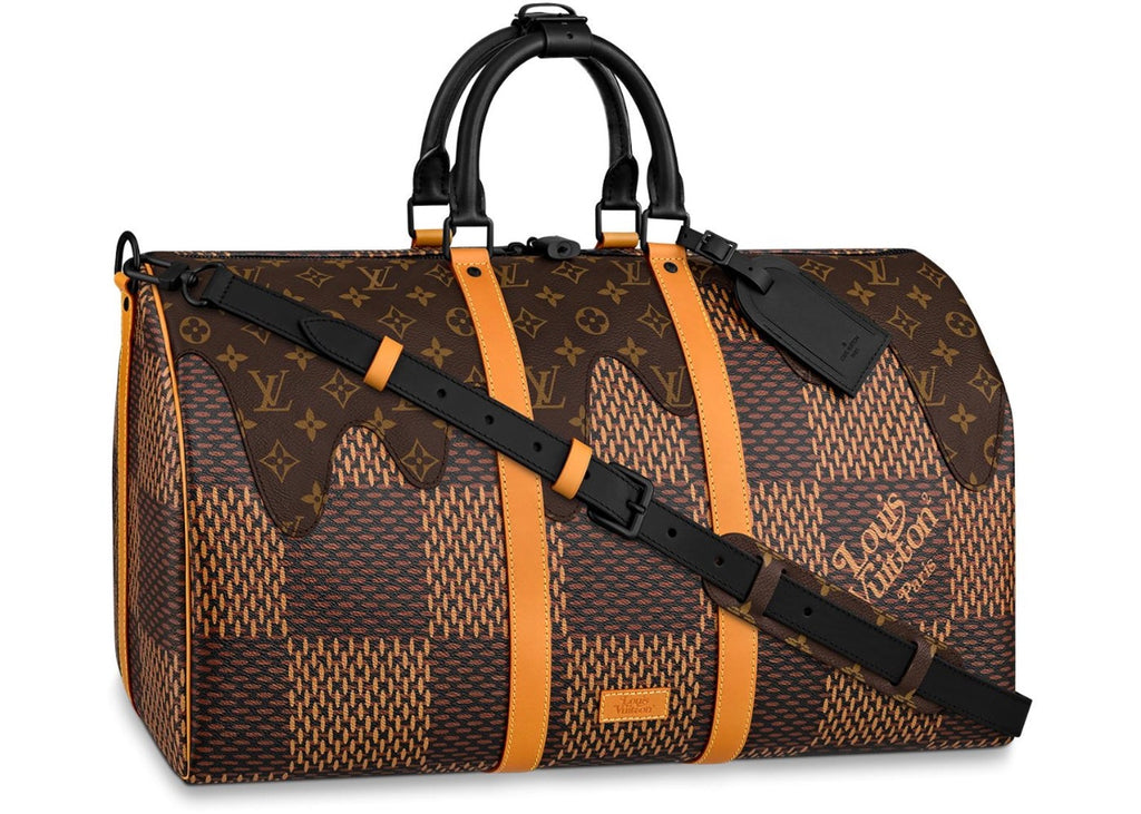 Louis Vuitton x Nigo Keepall Bandouliere Damier Ebene Giant 50 Brown in Coated Canvas with Black-tone