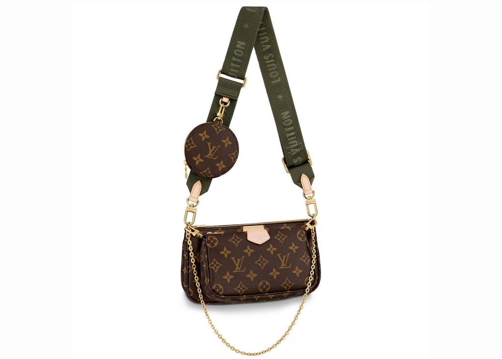 Louis Vuitton Multi Pochette Accessoires Monogram Khaki in Coated Canvas/Leather with Gold-tone