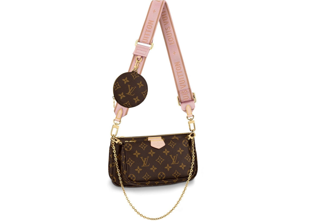 Louis Vuitton Multi Pochette Accessoires Monogram Rose Clair in Coated Canvas/Leather with Gold-tone
