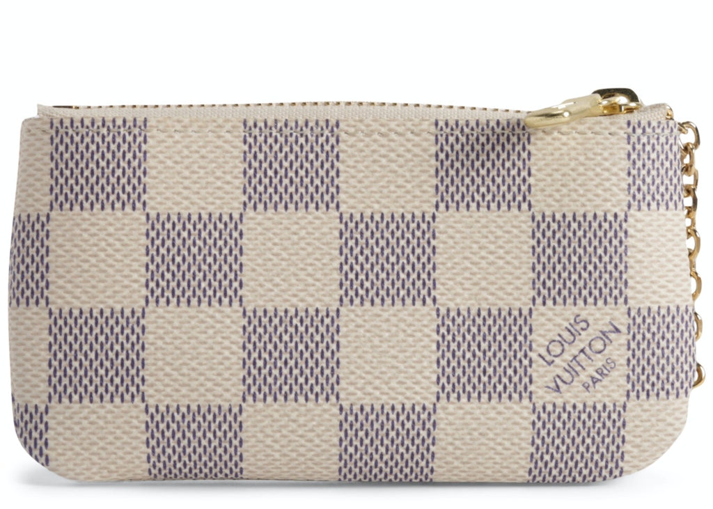 Louis Vuitton Key Pouch Damier Azur White/Blue in Canvas with Brass