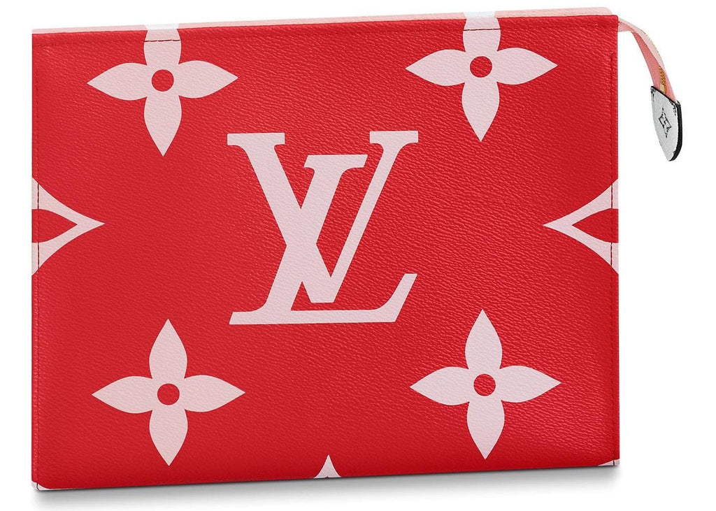 Louis Vuitton Toiletry Pouch Monogram Giant Red/Pink in Coated Canvas/Leather with Gold-tone