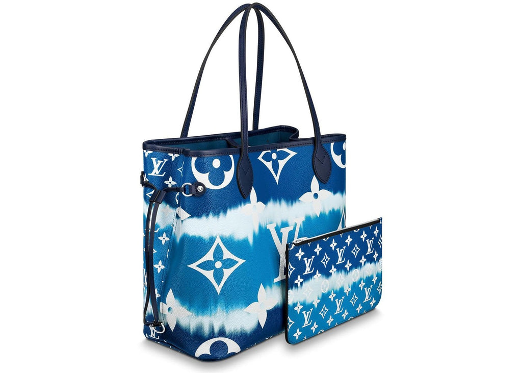 Louis Vuitton Neverfull LV Escale MM Bleu in Coated Canvas/Cowhide Leather with Silver-tone