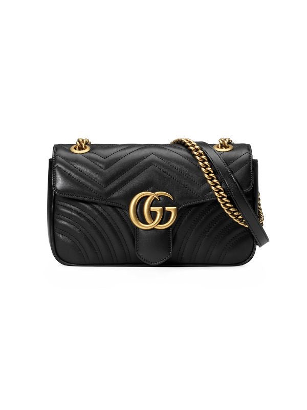 Gucci GG Marmont matelassé leather shoulder bag Black