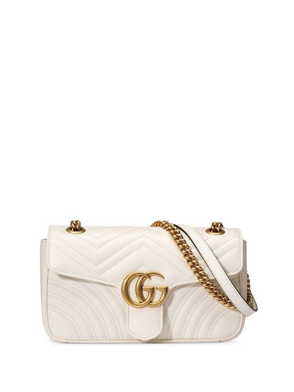 Gucci GG Marmont matelassé shoulder bag White