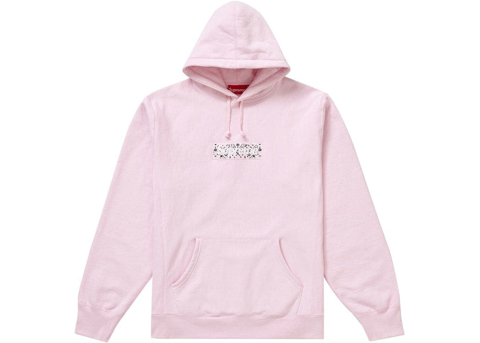 Supreme Bandana Box Logo Hooded Sweatshirt Pink