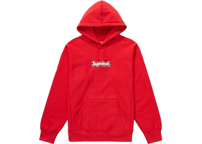 Supreme Bandana Box Logo Hooded Sweatshirt Red