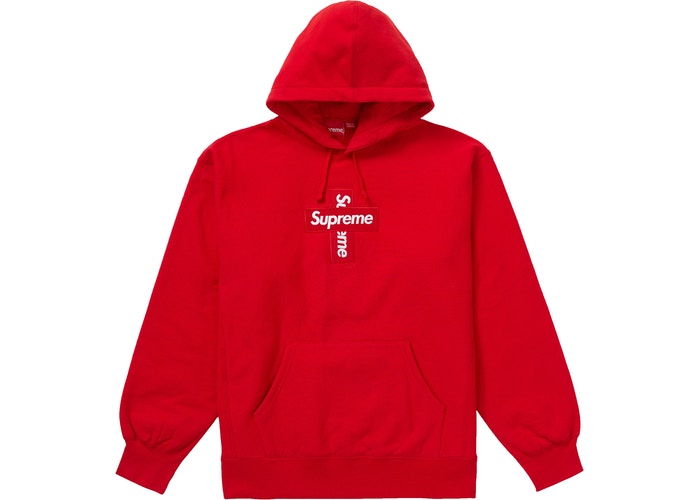 Supreme Cross Box Logo Hooded Sweatshirt Red