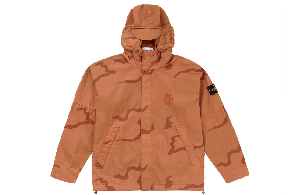 Supreme Stone Island Riot Mask Camo Jacket Coral Camo