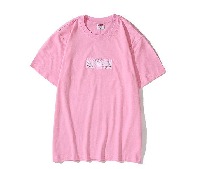 Supreme Bandana Box Logo Pink T shirt