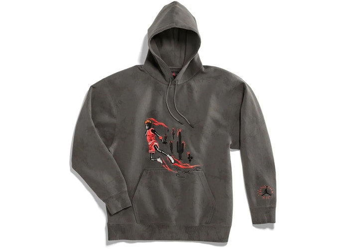 Travis Scott Air Jordan Washed Suede Hoodie Grey