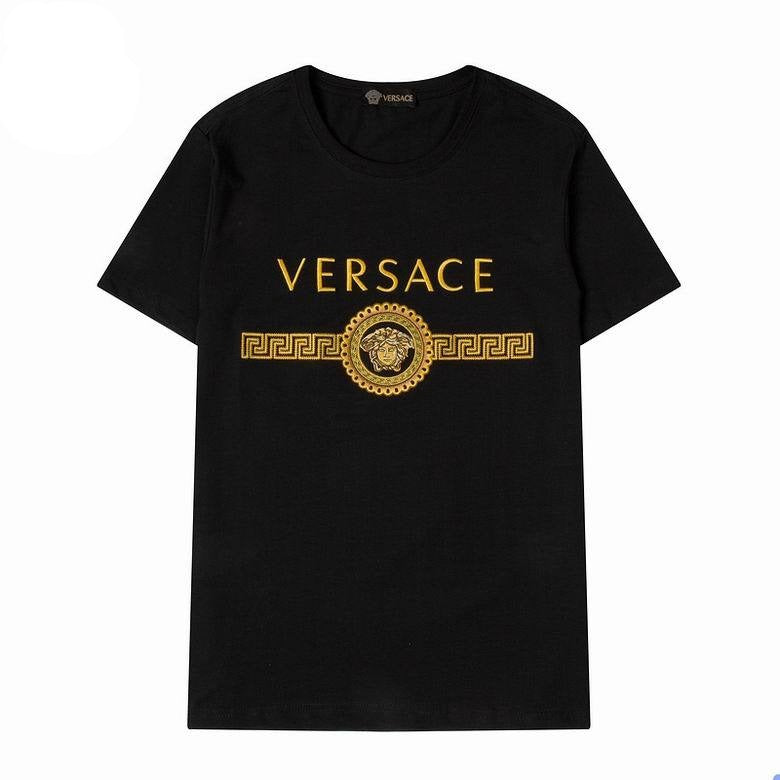Versace Medusa Head logo embroidered Tee  Black