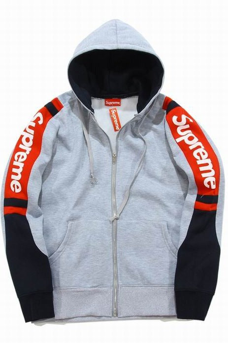 Supreme Hoodie Zipper Gray