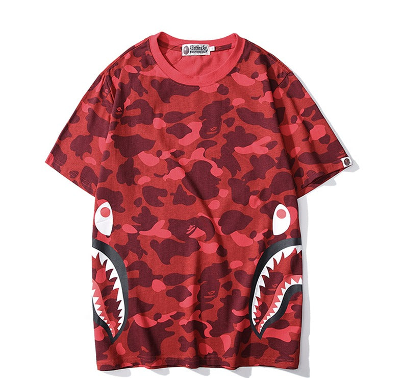 Bape Shark Red Camo Tee