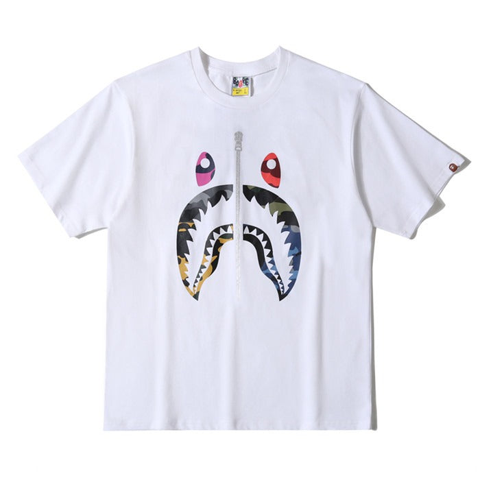 Bape White Zipper Tee