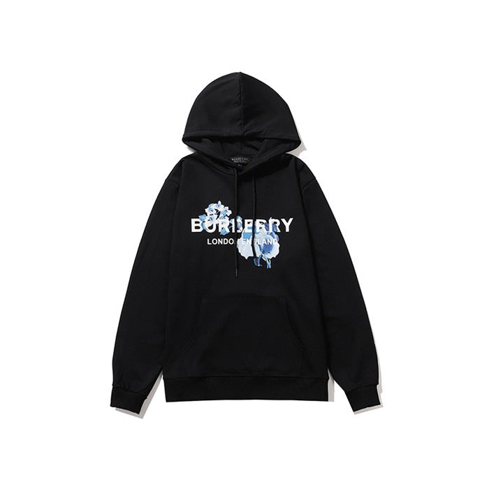 Burberry Logo Print Hoodie Black