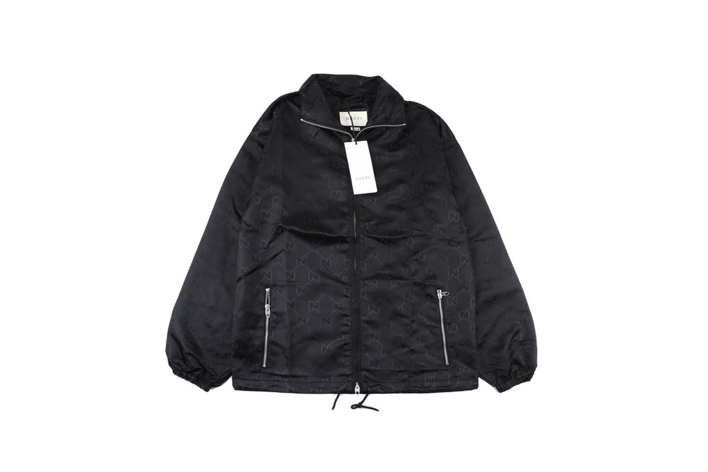 Gucci 20fw Classic Jacquard Nylon Jacket Black