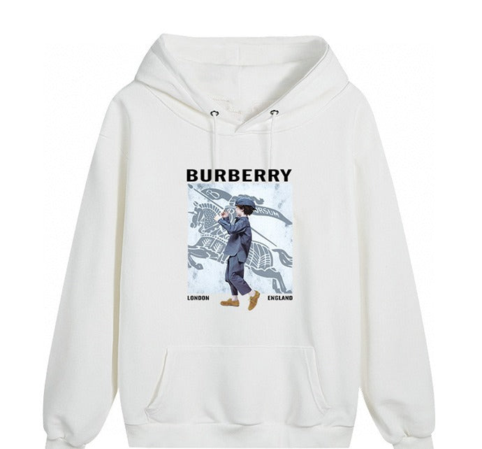 Burberry Logo Print Hoodie White