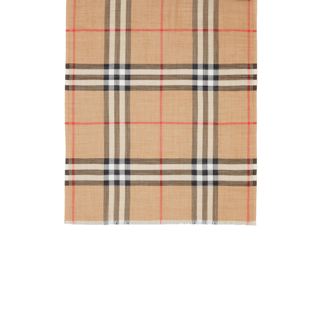 Burberry Lightweight Check Wool Silk Scarf