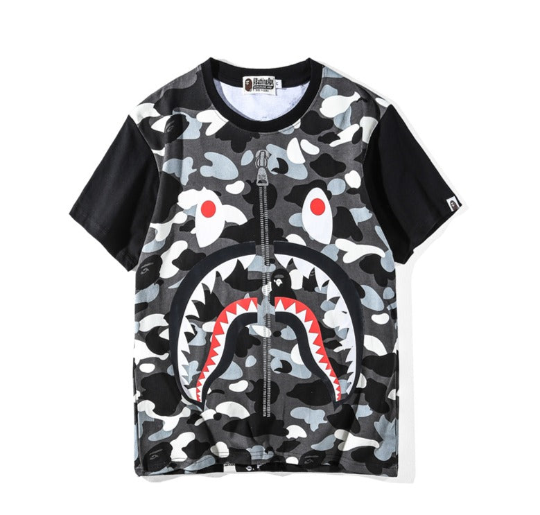 Bape Shark Black Camo Tee