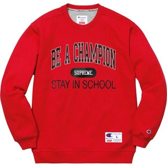 Supreme Champion Stay In School  Crewneck Red