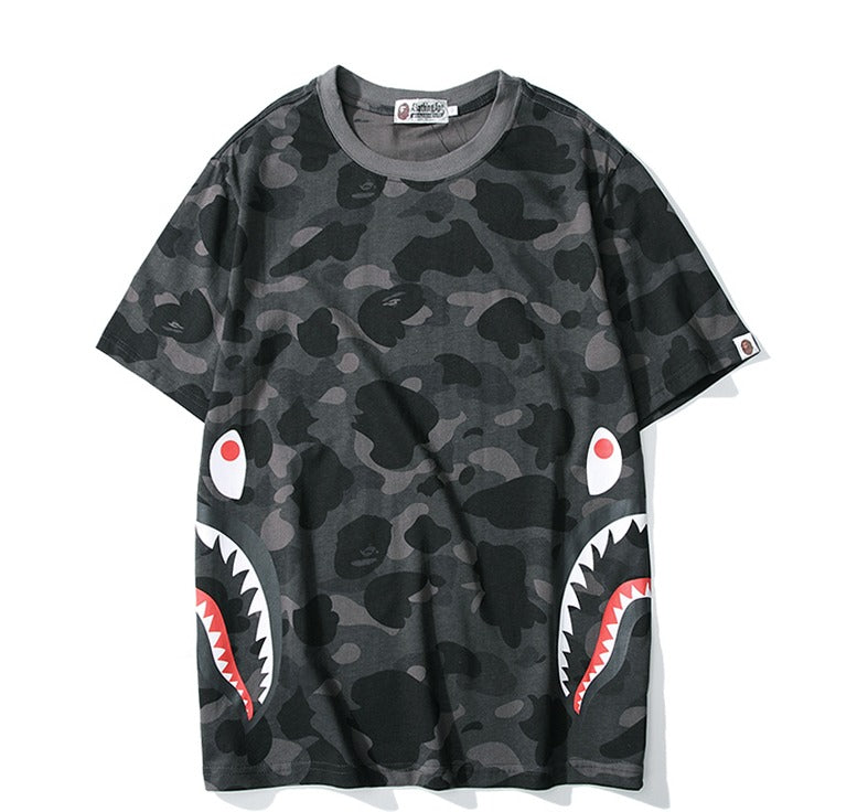 Bape Shark Black Camo Tee