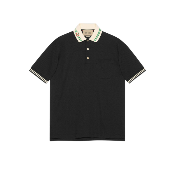 Gucci Cotton piquet polo with Interlocking G