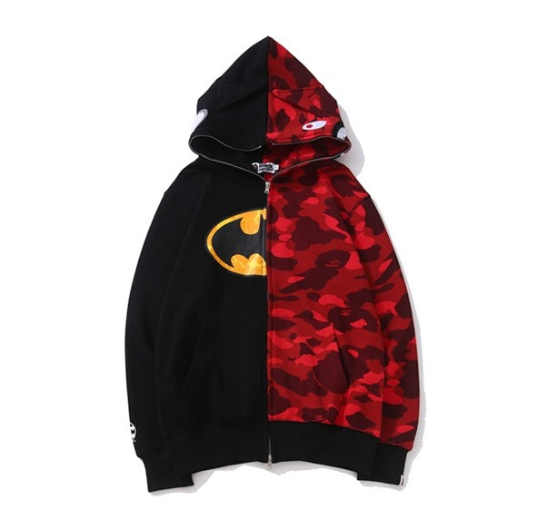Bape Shark Zipper Batman Black Camo Hoodie
