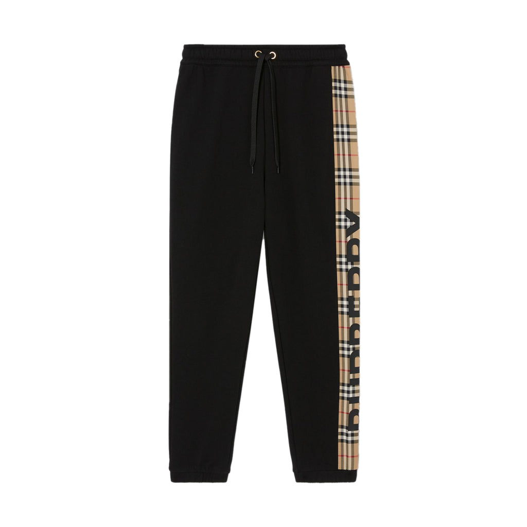 Burberry Vintage Check Panel Cotton Jogging Pants