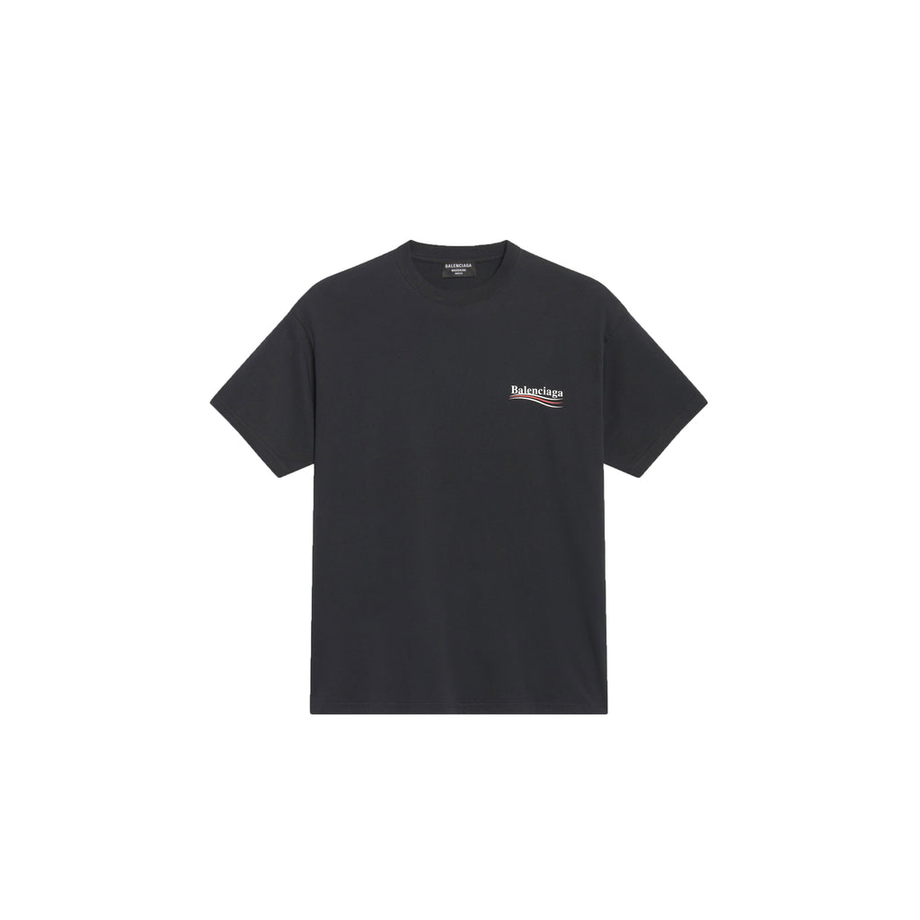 Balenciaga men's political campaign t-shirt regular fit in black