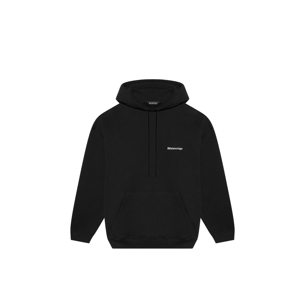 Balenciaga Men's BB Corp Hoodie Medium Fit in Black