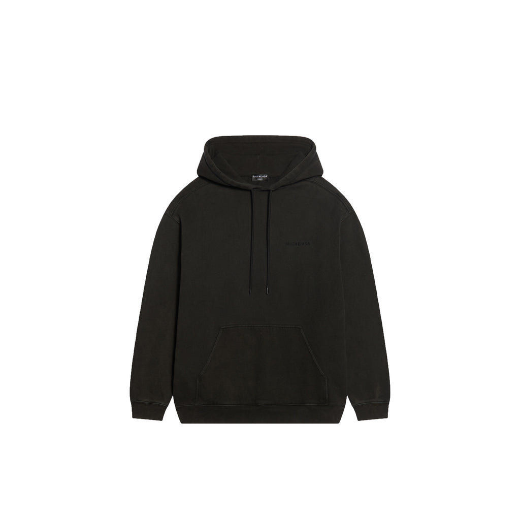 Balenciaga Men's Logo Medium Fit Hoodie In Black