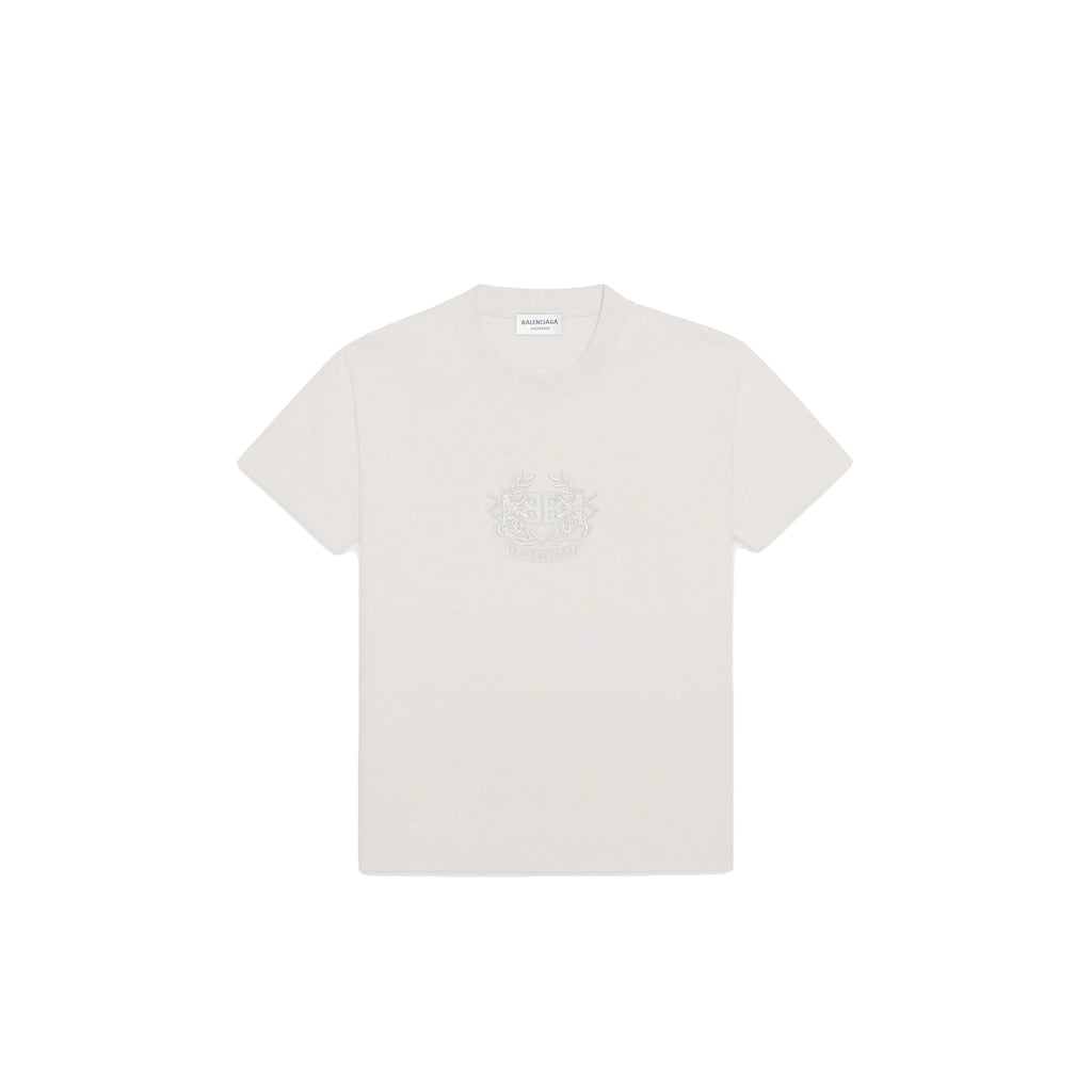 Balenciaga Women's Lion's Laurel Small Fit T-shirt In Cement Grey