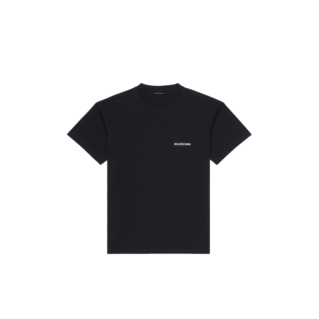 Balenciaga Men's Logo Medium Fit T-shirt In Black