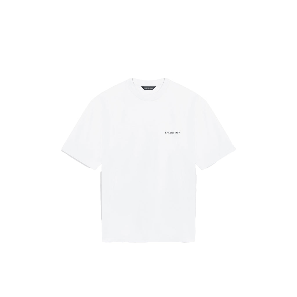 Balenciaga Men's Logo Medium Fit T-shirt In White