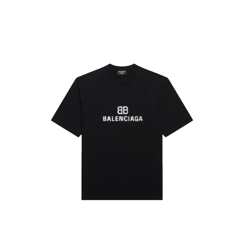 Balenciaga Men's BB Pixel Medium Fit T-shirt In Black