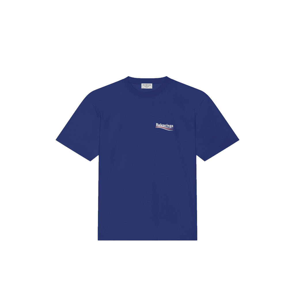 Balenciaga Men's Political Campaign T-shirt Large Fit In In Blue