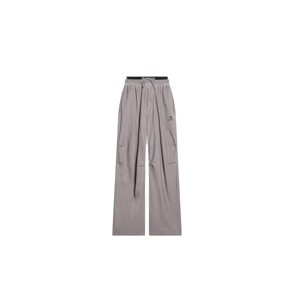Balenciaga Men's Sporty B Elastic Sweatpants In Grey