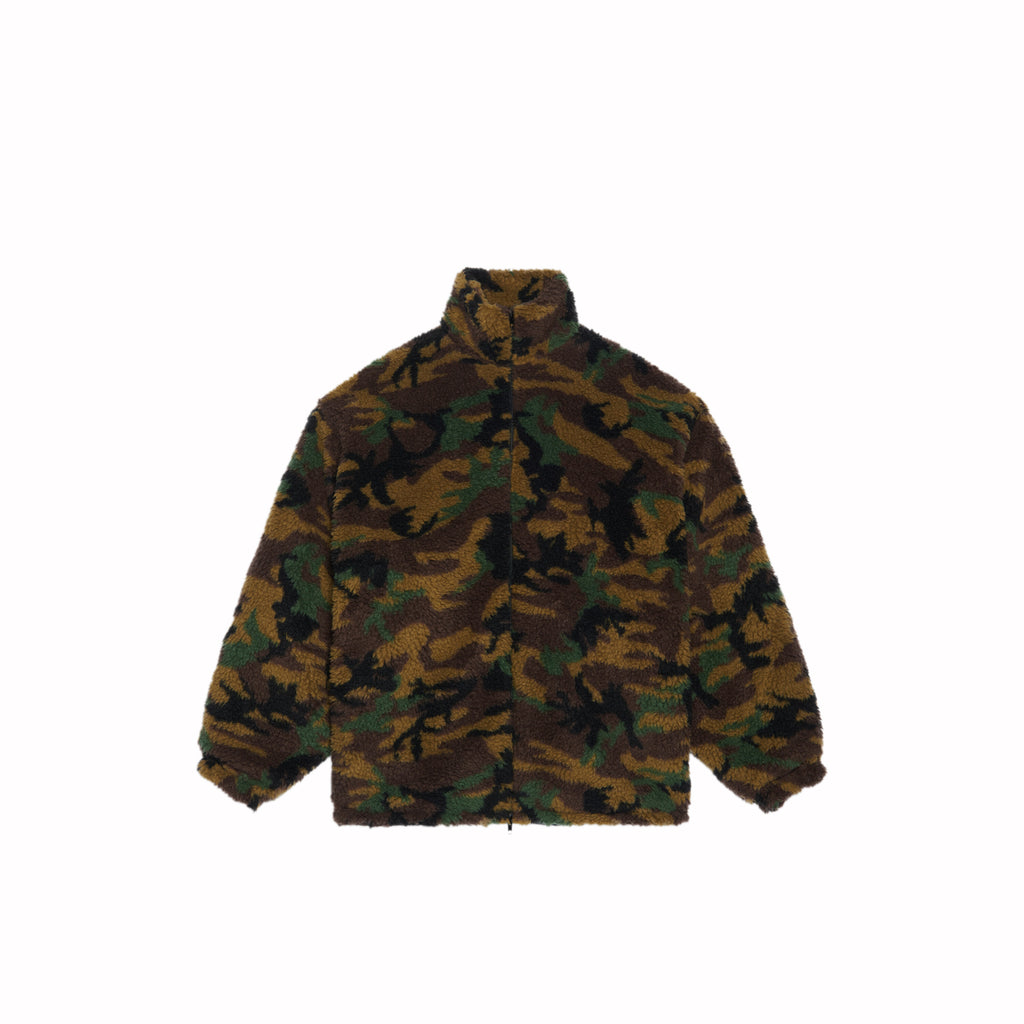 Balenciaga Men's Camo Zip-Up Jacket In Green