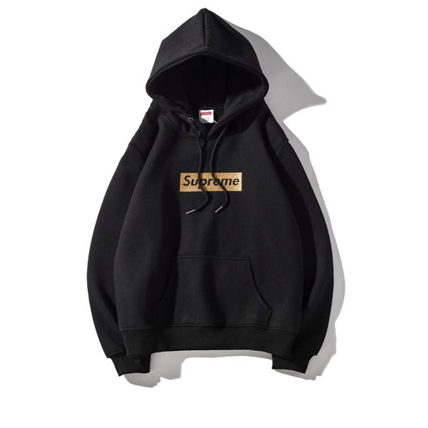 Supreme Gold Box Logo Hoodie Black