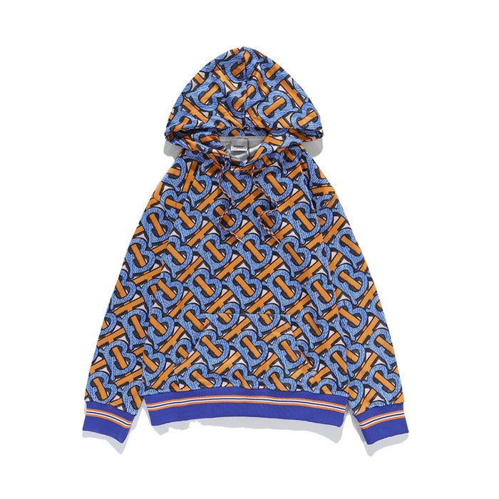 Burberry Monogram Print Cotton Hoodie Bright cobalt