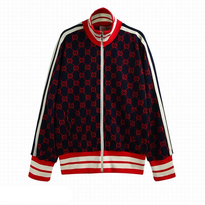Gucci jacquard cotton jacket Blue/Red