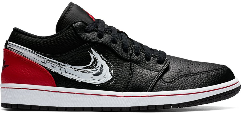 Air Jordan 1 Low Brushstroke Swoosh Black