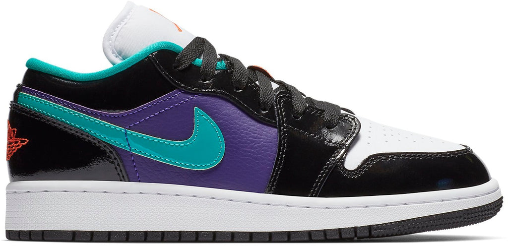 Air Jordan 1 Low Black Court Purple Turbo Green (GS)